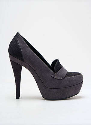 Escarpins nubuck talon haut de 10cm et plus gris NC1990 femme