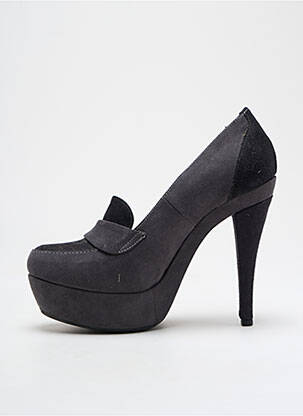 Escarpins nubuck talon haut de 10cm et plus gris NC1990 femme
