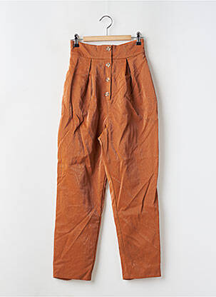 Pantalon droit coupe carotte taille haute marron MAJORELLE femme