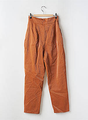 Pantalon droit coupe carotte taille haute marron MAJORELLE femme