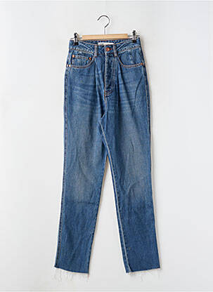 Jeans coupe droite taille haute taille haute bleu REIKO femme