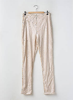 Pantalon slim taille haute taille haute beige BOOHOO femme