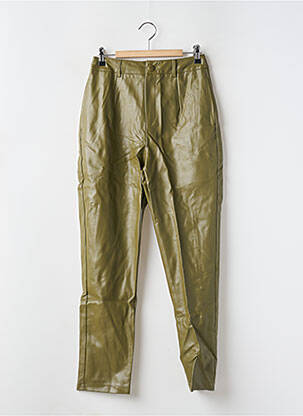 Pantalon droit taille à pinces taille haute vert NASTY GAL femme