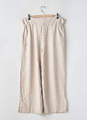 Pantalon large coupe fluide taille haute beige ALOHAS femme