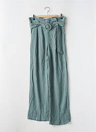 Pantalon large taille à pinces taille haute vert RUE MAZARINE femme