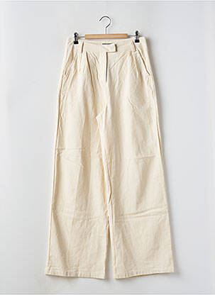 Pantalon large tissage popeline taille haute beige NASTY GAL femme