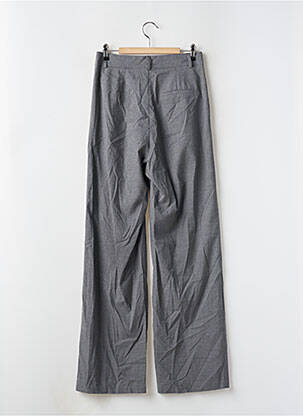 Pantalon large fermeture zippée sous rabat boutonné taille haute gris VATKALI femme