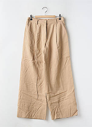 Pantalon large tissage popeline taille haute beige KAREN MILLEN femme