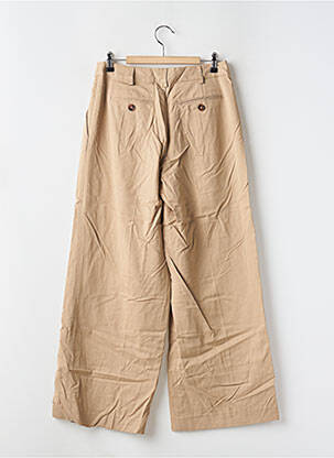Pantalon large tissage popeline taille haute beige KAREN MILLEN femme