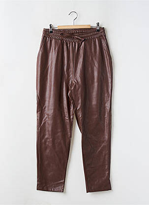 Pantalon droit taille haute taille haute marron DEFACTO femme
