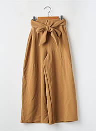 Pantalon large taille haute taille haute beige BOOHOO femme