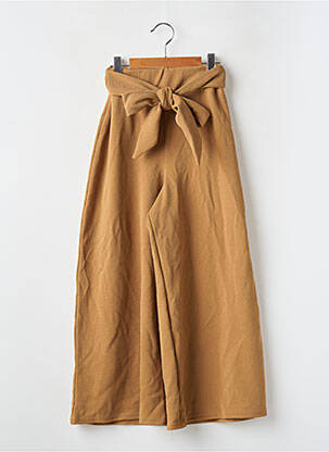 Pantalon large taille haute taille haute beige BOOHOO femme