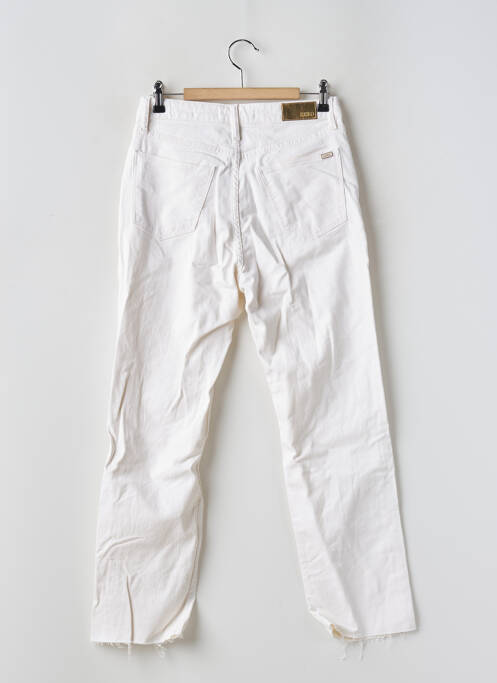 Jeans coupe droite taille haute taille haute blanc REIKO femme