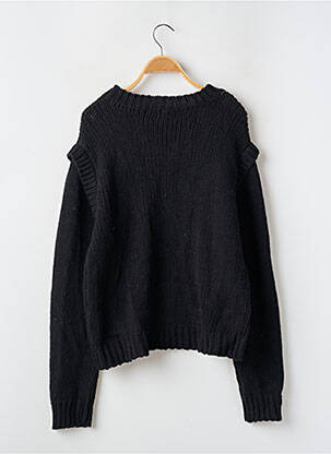 Pull maille souple et aérée manches longues noir BOOHOO femme