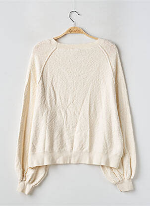 Pull resserrée sur le bas manches longues beige FREE PEOPLE femme