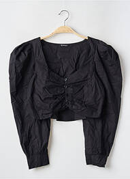 Chemisier coupe cintrée manches longues noir BOOHOO femme