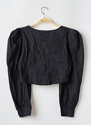 Chemisier coupe cintrée manches longues noir BOOHOO femme