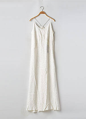 Robe longue coupe fluide fines bretelles blanc NGHTBRD femme