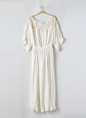 Robe longue coupe évasée manches 3/4 beige MOLLY BRACKEN femme