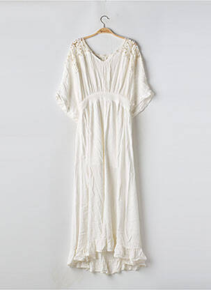 Robe longue coupe évasée manches 3/4 beige MOLLY BRACKEN femme