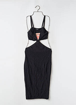 Robe pull col v fines bretelles noir BOOHOO femme