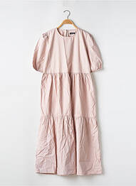 Robe longue coupe évasée manches courtes rose BOOHOO femme