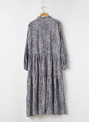 Robe mi-longue imprimé fantaisie manches longues noir LILI SIDONIO femme