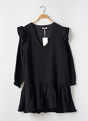Robe courte manches longues manches longues noir KILIBBI femme