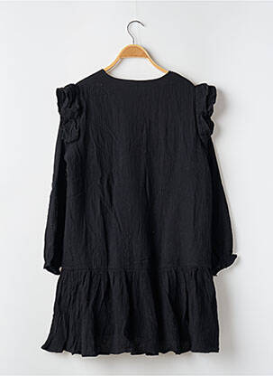 Robe courte manches longues manches longues noir KILIBBI femme