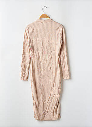 Robe mi-longue manches longues manches longues beige BOOHOO femme