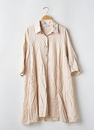 Robe courte manches 3/4 manches 3/4 beige BENOA femme