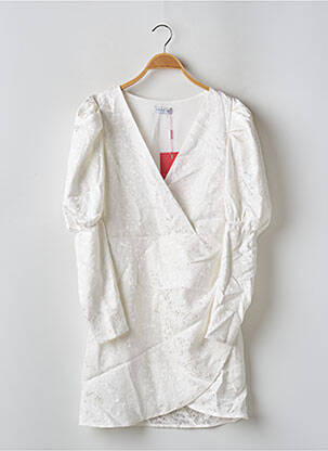 Robe courte manches longues manches longues blanc LOAVIES femme