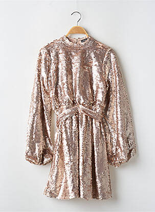 Robe courte coupe évasée manches longues rose BOOHOO femme