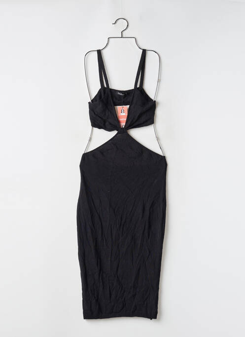Robe pull col v fines bretelles noir BOOHOO femme
