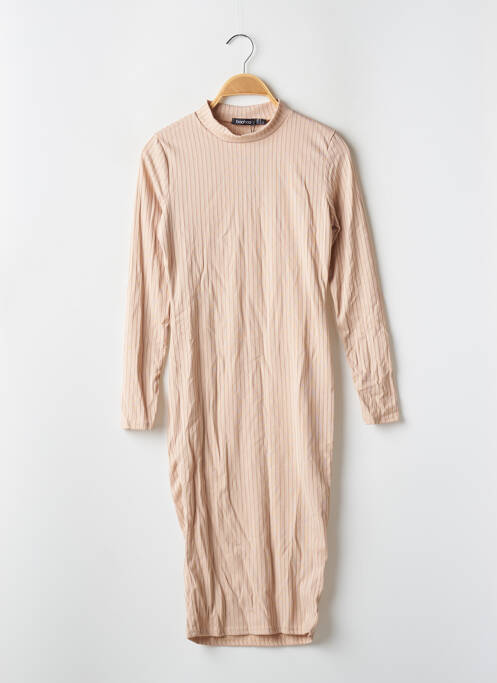 Robe mi-longue beige BOOHOO pour femme