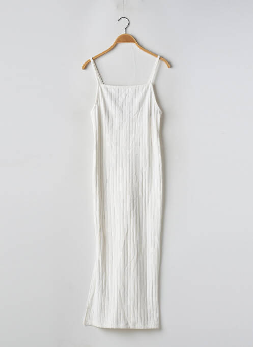 Robe mi-longue blanc BERSHKA pour femme