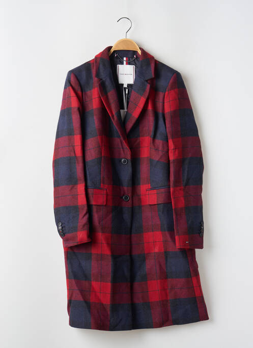 Manteau long coupe cintrée sans capuche rouge TOMMY HILFIGER femme