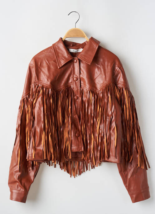 Veste simili cuir marron DAPHNEA pour femme