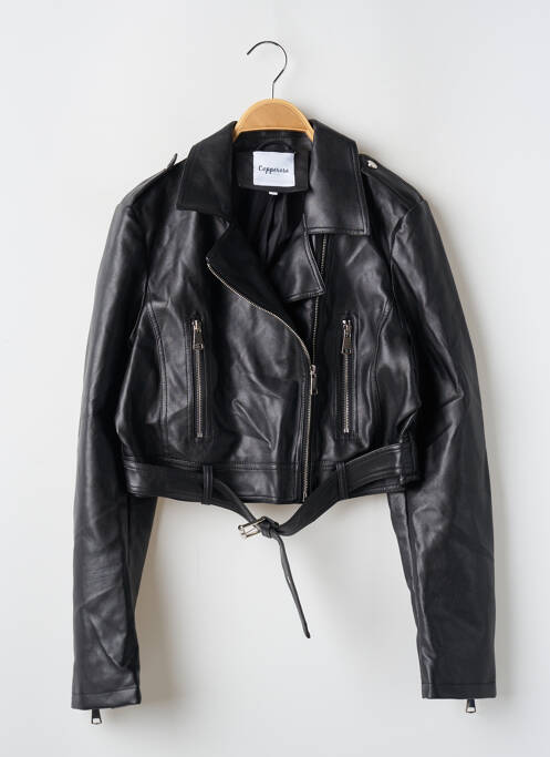 Veste simili cuir noir COPPEROSE pour femme