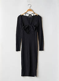 Robe mi-longue manches longues manches longues noir BOOHOO femme