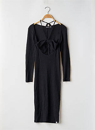 Robe mi-longue manches longues manches longues noir BOOHOO femme