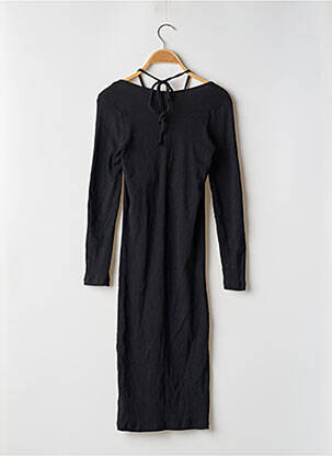 Robe mi-longue manches longues manches longues noir BOOHOO femme