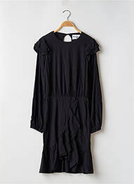 Robe mi-longue manches longues manches longues noir ROSAE femme