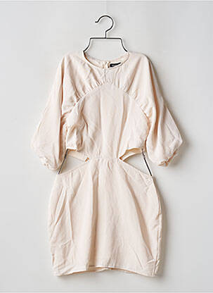 Robe courte manches courtes manches courtes beige BOOHOO femme