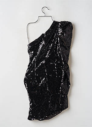 Robe mi-longue manches longues manches longues noir BOOHOO femme