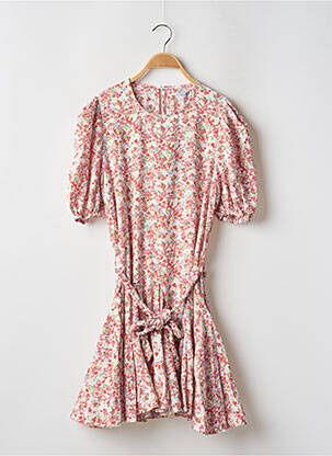 Robe courte coupe évasée manches courtes rouge LOAVIES femme
