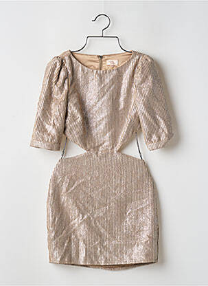 Robe courte fermeture zippée au dos manches courtes beige CAMILA COELHO femme