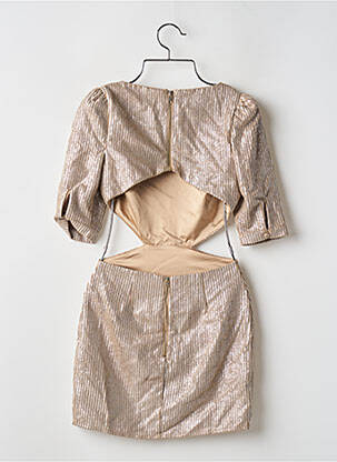 Robe courte fermeture zippée au dos manches courtes beige CAMILA COELHO femme