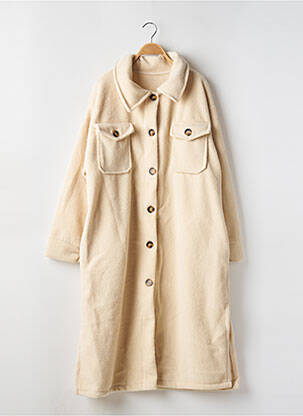 Manteau long coupe droite sans capuche beige SANS MARQUE femme