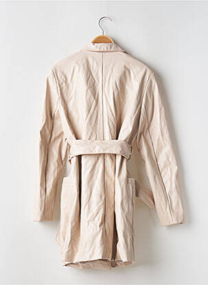 Veste simili cuir epaulette beige BOOHOO femme
